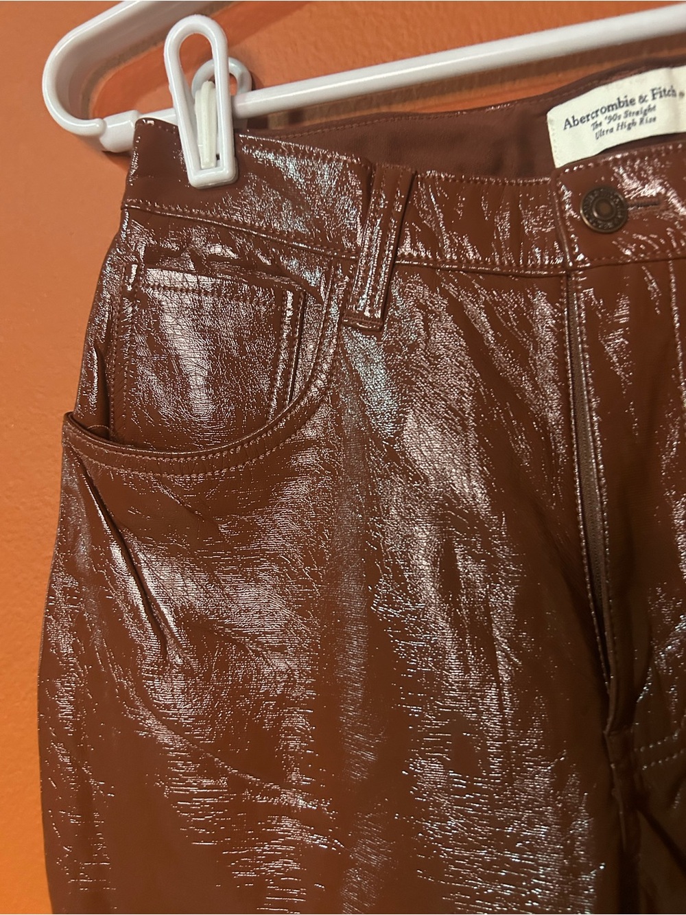 Abercrombie & Fitch Brown Glossy woman’s Pants - Picture 2 of 5